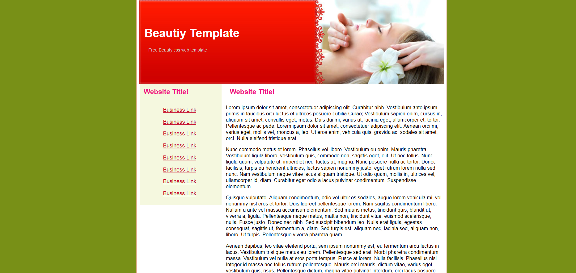 Шаблон сайта Красота №391