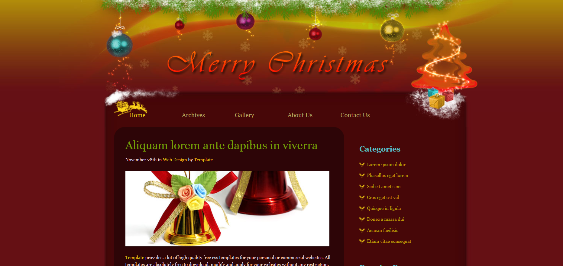 Шаблон сайта Праздники №439